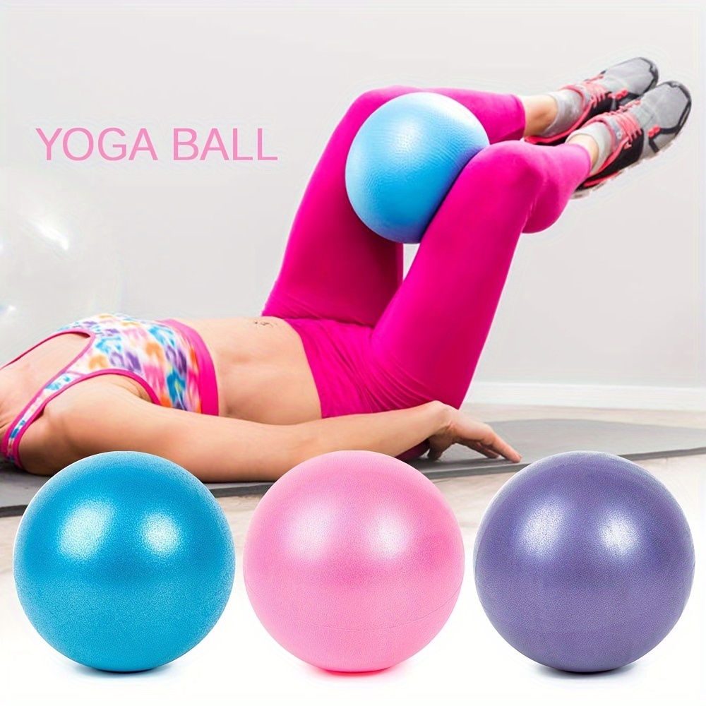 

1pc Pvc Mini Exercise Pilates Yoga Ball For Adults - Stability Training Physical Therapy & Balance Improvement With Inflatable Straw