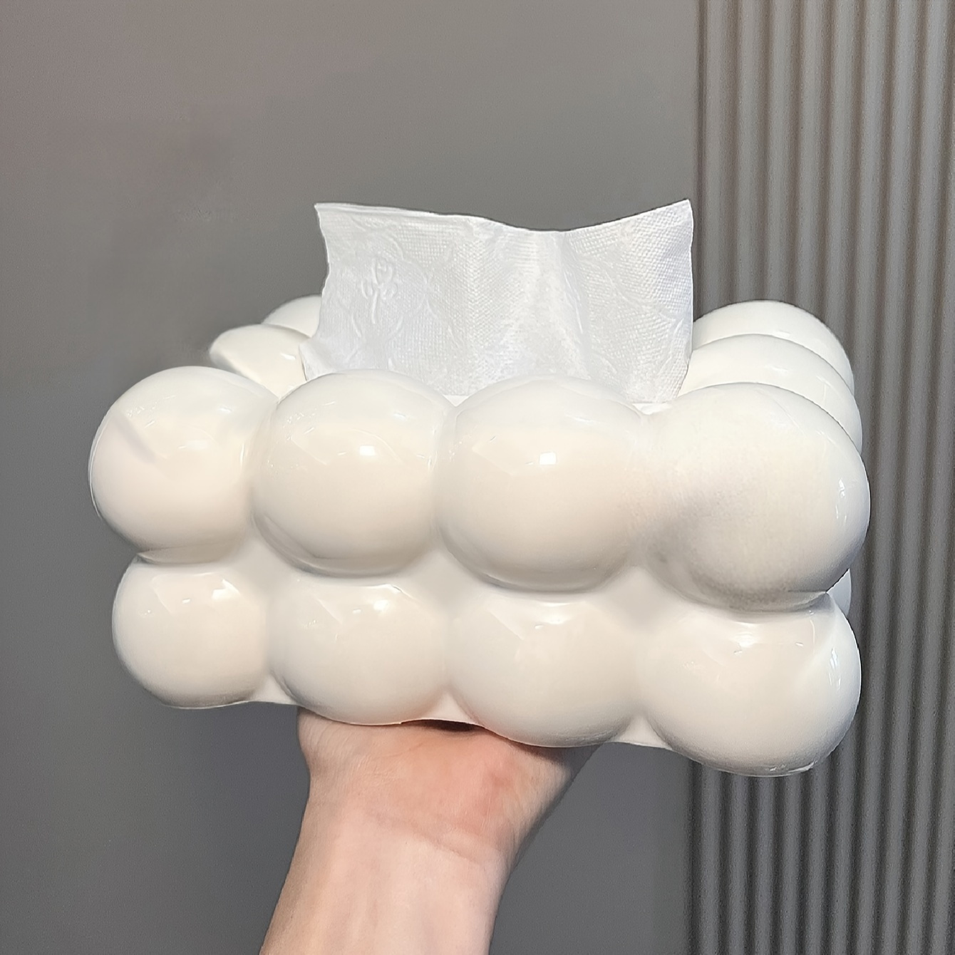 1pc light luxury tissue   room premium household tissue box bubble shape plastic draw paper box napkin paper box home supplies 7 87 5 51 3 54 Product details 3
