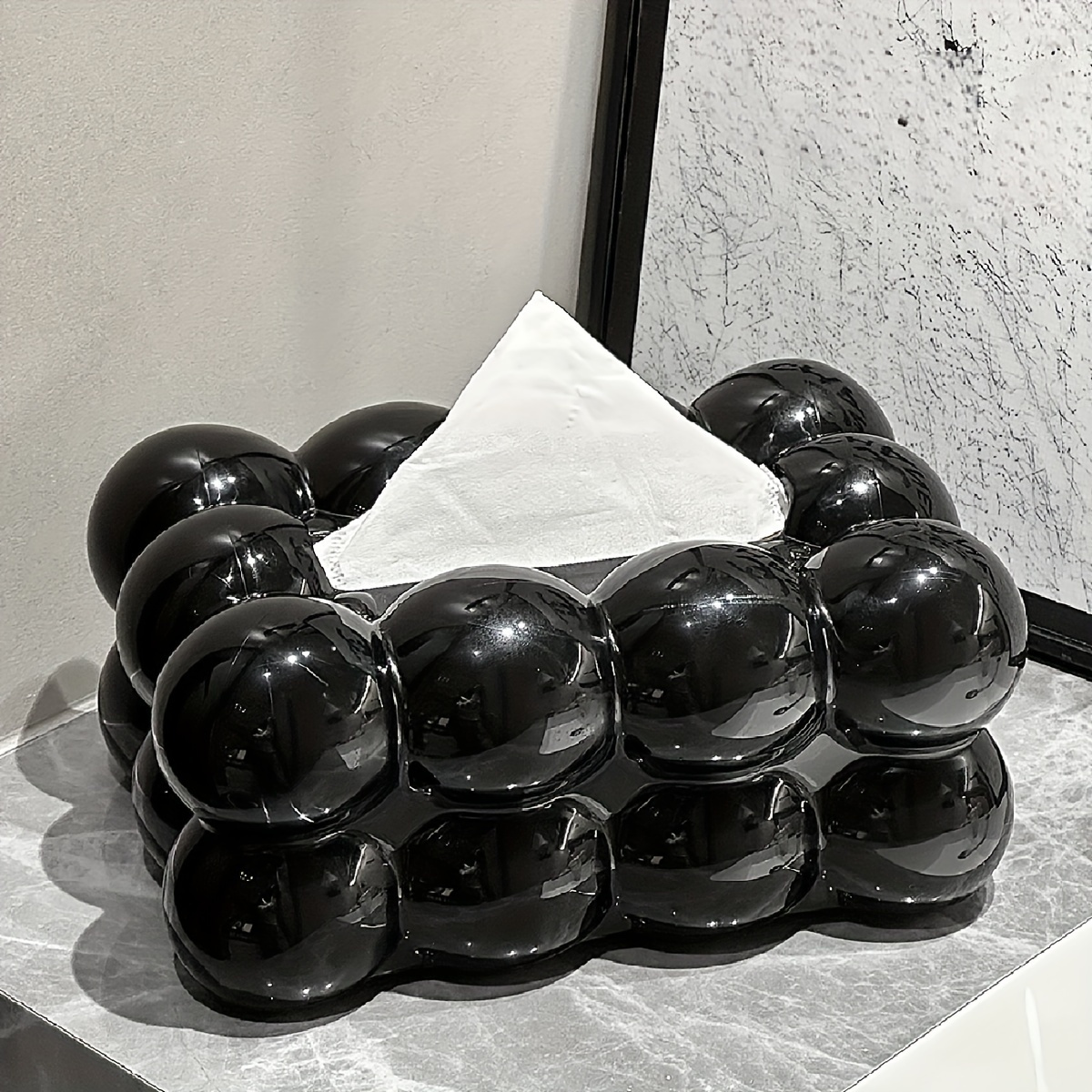 1pc light luxury tissue   room premium household tissue box bubble shape plastic draw paper box napkin paper box home supplies 7 87 5 51 3 54 Product details 4
