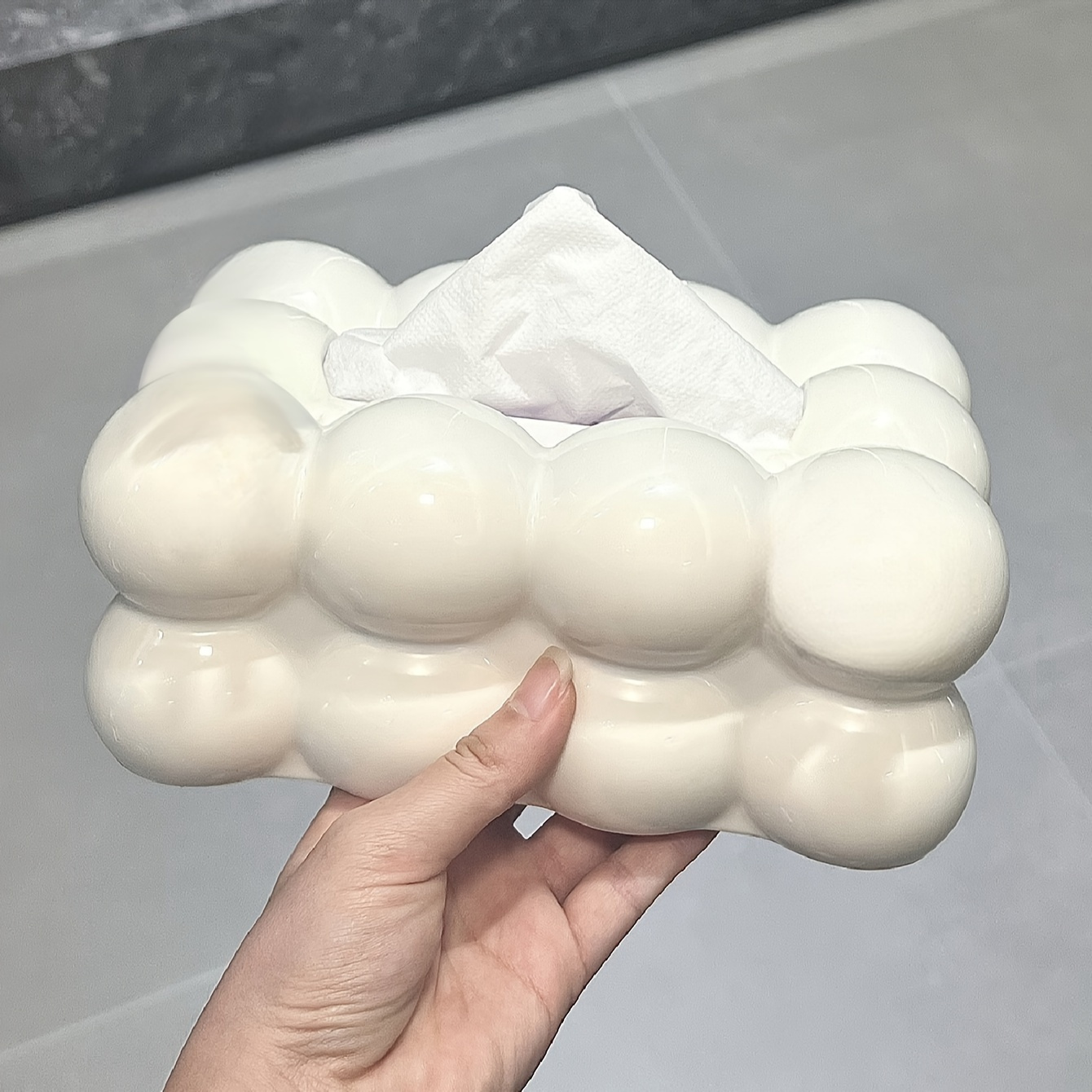 1pc light luxury tissue   room premium household tissue box bubble shape plastic draw paper box napkin paper box home supplies 7 87 5 51 3 54 Product details 5