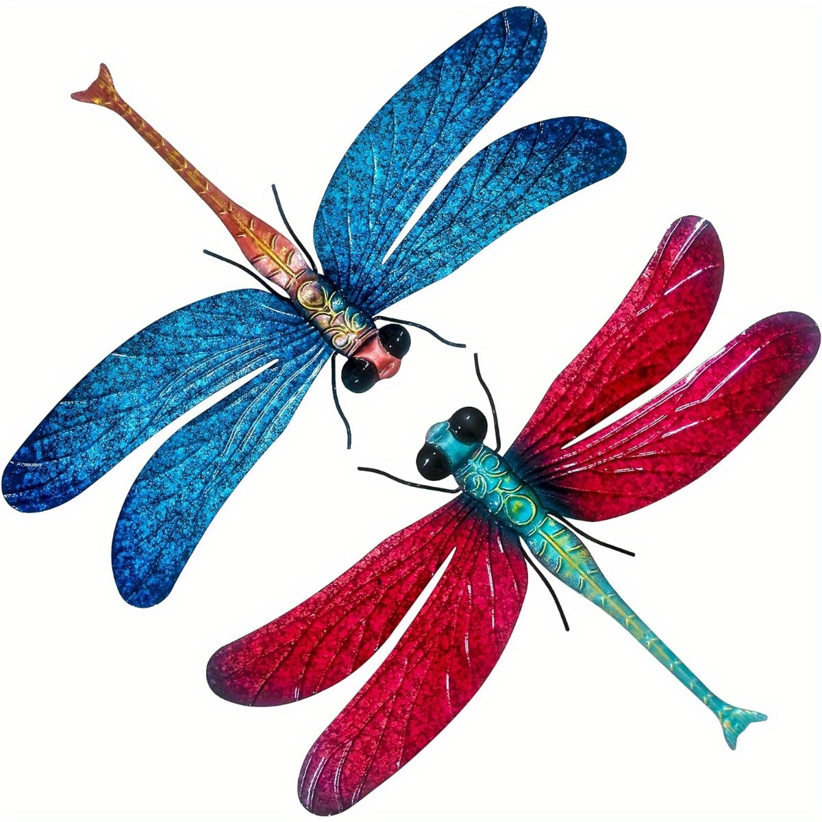 

Metal Dragonfly Garden Art Decorations, -17.5 Inches Outdoor Hanging Wall Decor Sculptures For Home Garden Yard (2 Pack) Dragon Flies For Garden