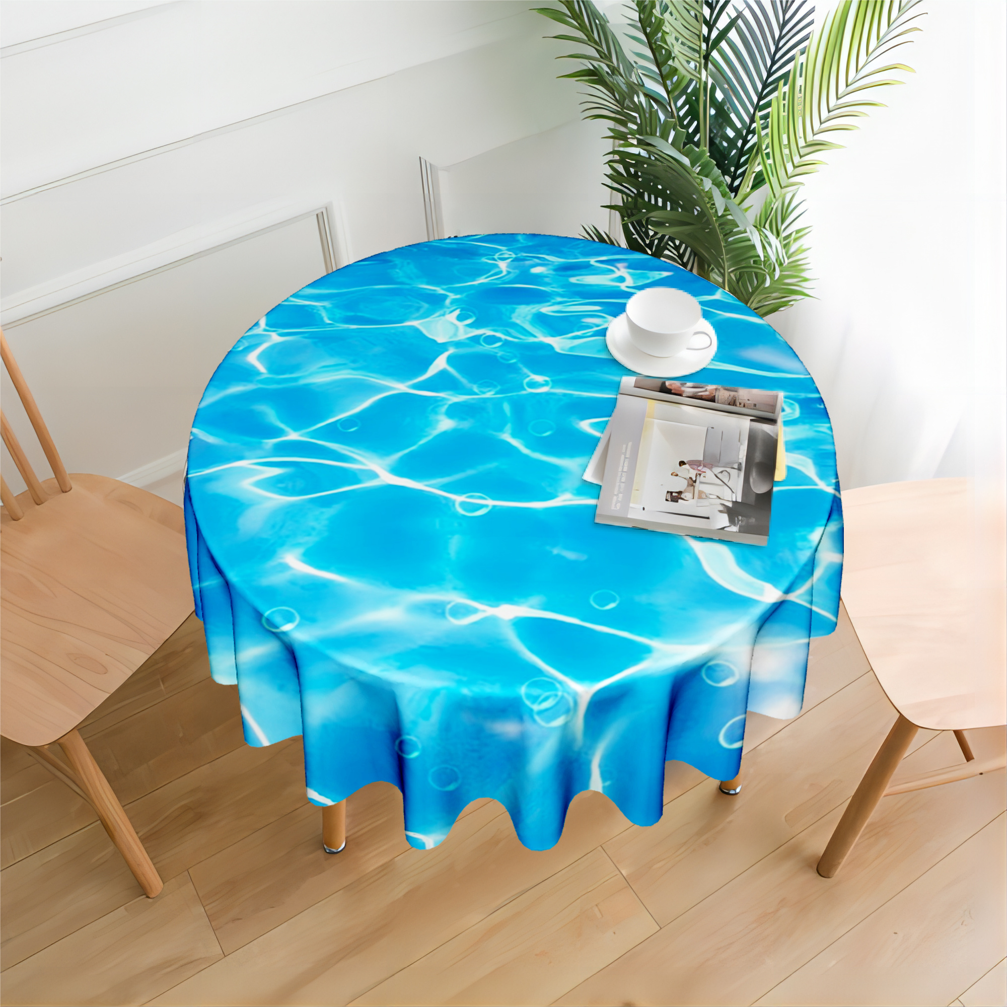 

Nappe Ronde Élégante avec Design Imprimé Unique - Imperméable, Résistante à l'Huile & Antidérapante en Polyester pour Table de Salle à Manger et Cuisine