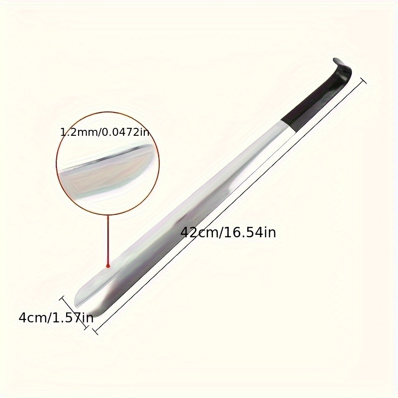 Ergonomic Stainless Steel Shoehorn with 41.91cm Long Handle - Ideal for Seniors & Mobility-Impaired, Easy Grip Metal Shoe Puller