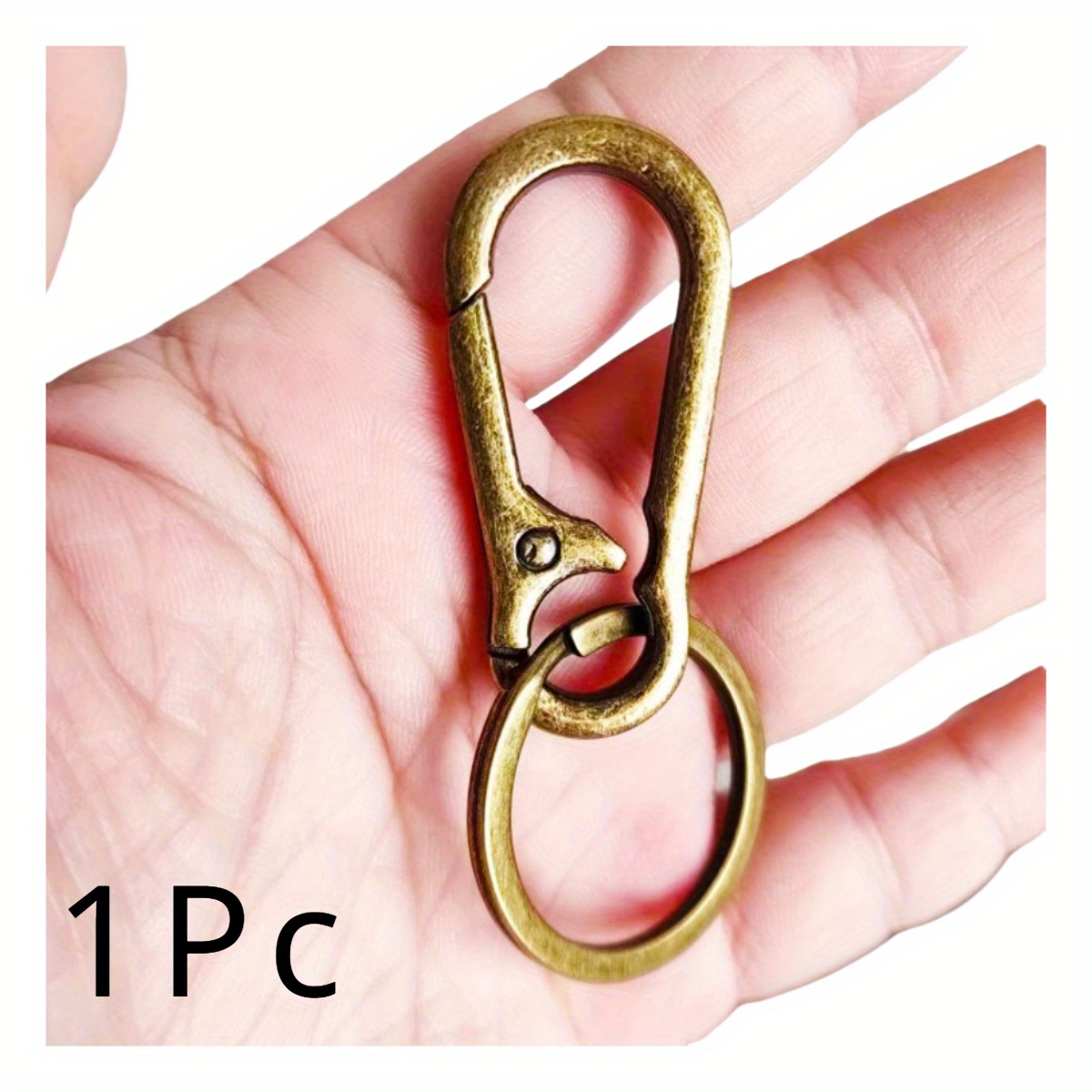 Image of 1pc Bronze Colour Keychain, Creative Simple And Fashionable, Alloy Stainless Steel Ring , High-end Men's And Women's Creative Waist , Anti-lost Keychain, Bronze Color