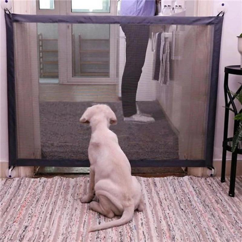 pet dog gate network fence stairs folding breathable mesh enclosure dog fence child safety barrier pet playpen articles details 2