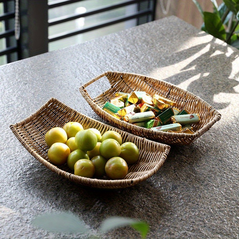 

[customer ] Plastic Rattan-style Fruit & Snack Tray - Kitchen, Living Room Coffee Table