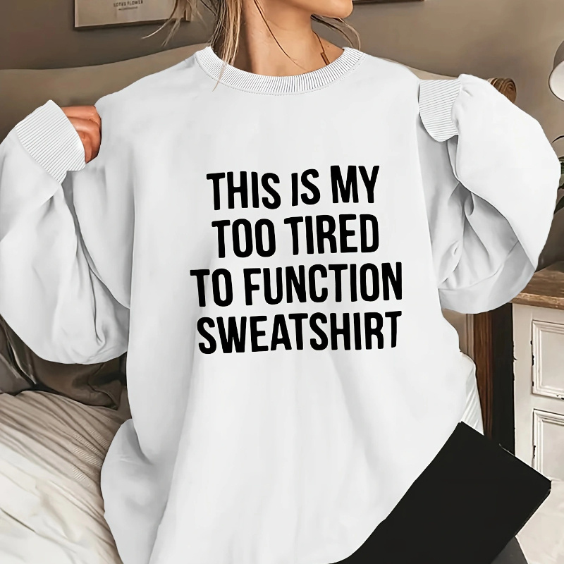 

Letter Print Sweatshirt, Long Sleeve Crew Neck Casual Sweatshirt For Fall & Spring, Women's Clothing