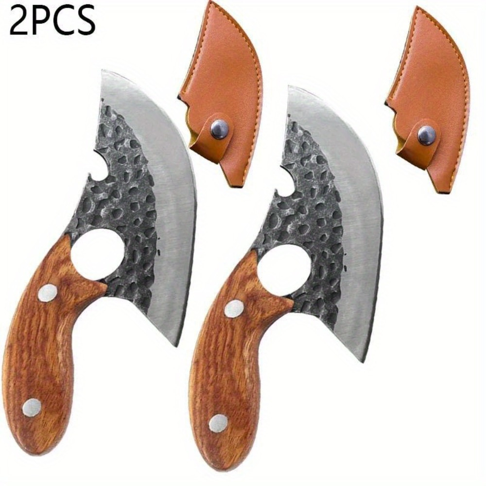 

2pc Kitchen Boning Knife Hand-forged Knife Bone Removal Knives Meat Cleaver Multifunctional Bottle Opener Knife Kitchen Accessories