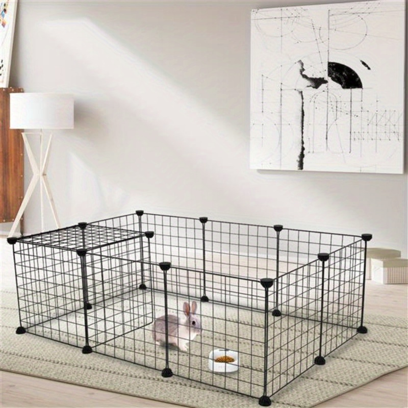 TEMU Pet Playpen, Small Animal Cage Indoor Portable Metal Wire Yard Fence For Small Animals, Guinea Hamsters, Rabbits Kennel Crate Fence Tent