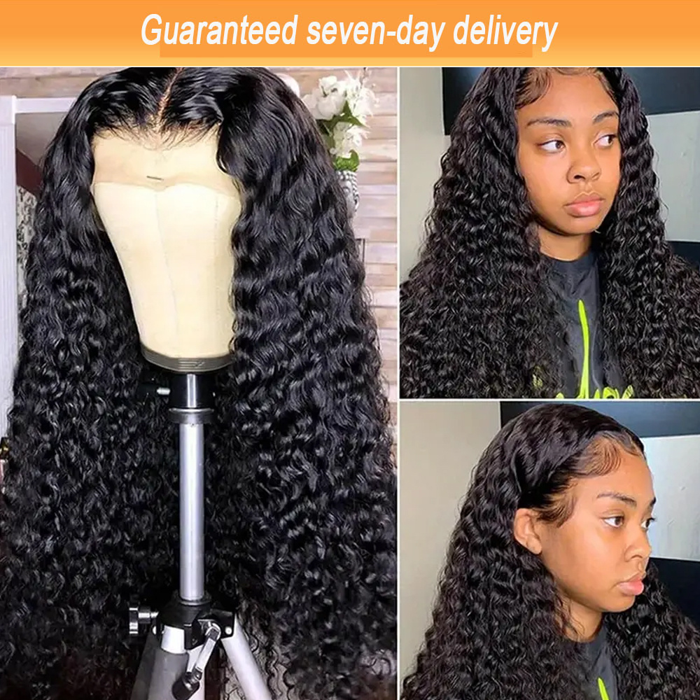 

200% 13x4 Human Hair Wig Deep Wave Frontal Wig 10-30 Inch 13x4 Lace Front Wig Hd Transparent Human Hair Wigs For Women Brazilian Pre Plucked Hair Wigs