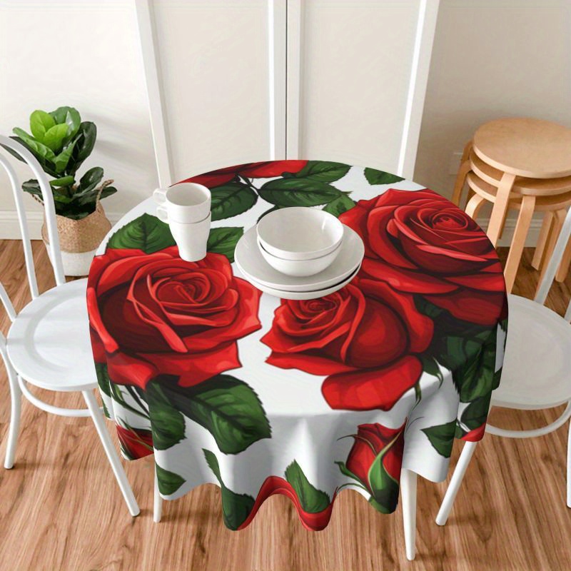 

1pc - Round Tablecloth - -, For & Dining Decor,