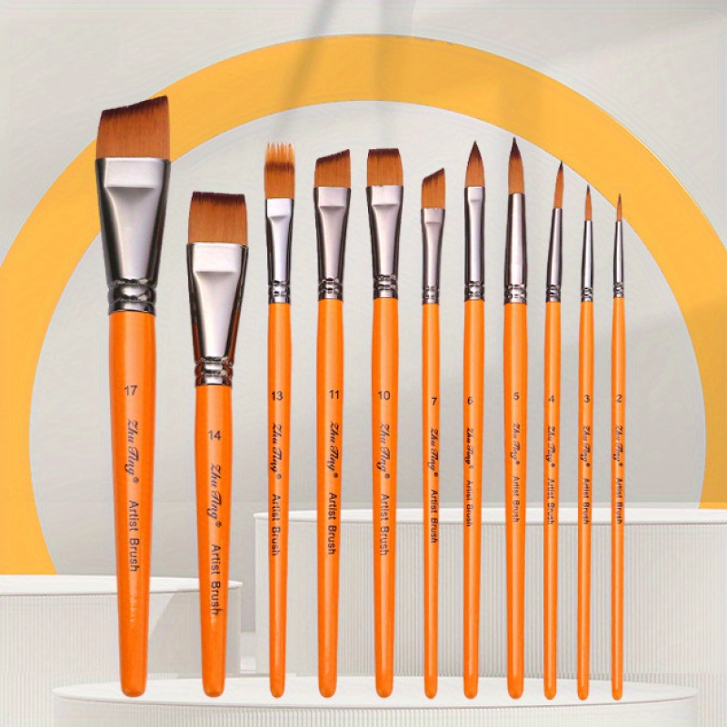 11Pcs Professional Facial Painting Brush Set Nylon Bristles