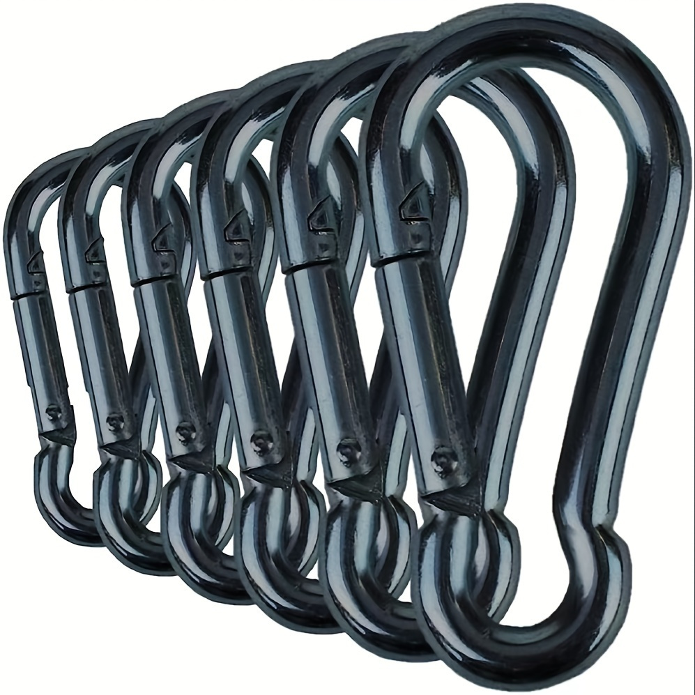 

6pcs Unbreakable Aluminum Alloy Clip Buckles - Heavy-duty Spring Key Chains - Perfect For Outdoor Adventures, Hiking, Fishing, And Travel