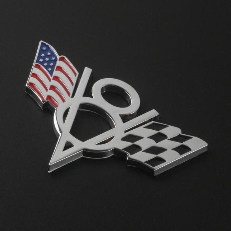 

[top-] V8 Usa - Metal Car Decal , Fit