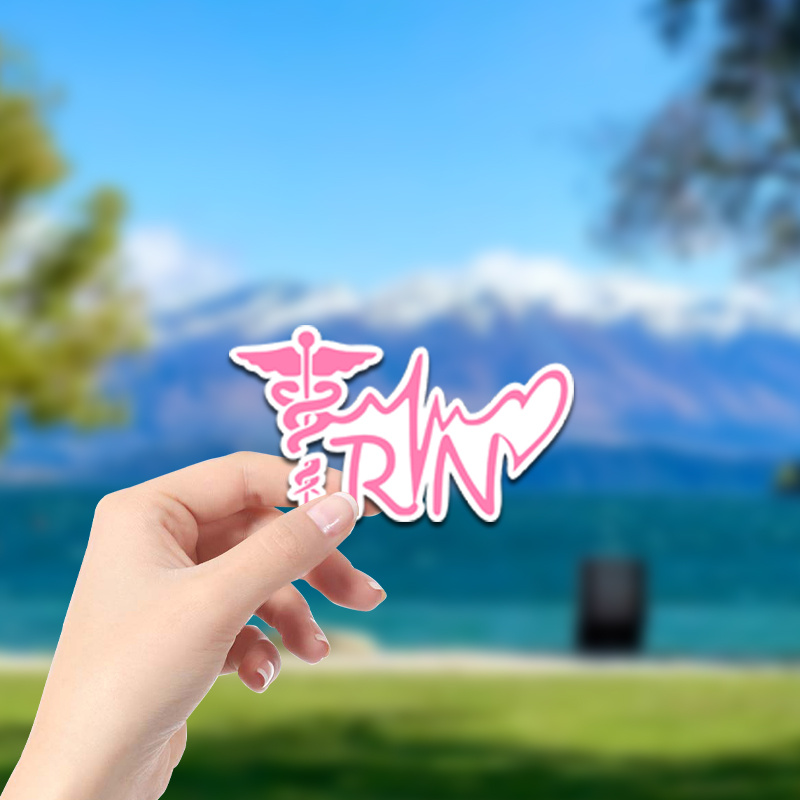 Pink Ribbon Vinyl Sticker - 5 Inch Waterproof Decal For Car Laptop Window