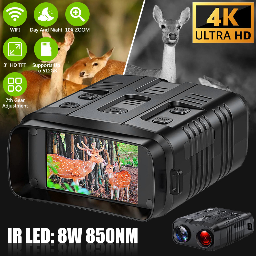 

Digital Full Color Night Vision 4k/1080p Ultra Hd 3 Inch Large Screen Built-in Rechargeable Lithium Battery Telescope Binocular Night Vision, Night Hunting Outdoor Camping