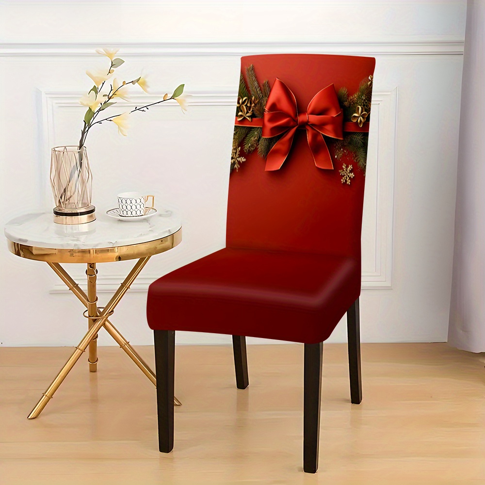 

2/4/6pcs Christmas Chair Covers - Stretchy Polyester Dining & Slipcovers For Decor