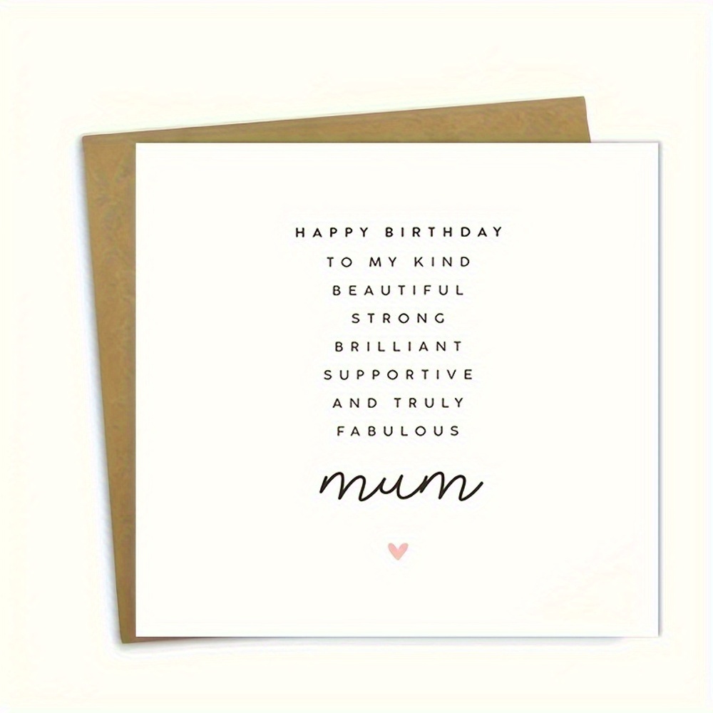 

Happy Birthday Mum Greeting Card - 5.7" Square, High-quality Paper, Elegant Design With Heartfelt Message, Perfect For Mom's Birthday Celebration - Suitable For Any Recipient, Congratulations Occasion