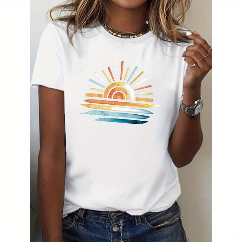 

Sunset On Water Pure Cotton Women's T-shirt, Comfort Fit