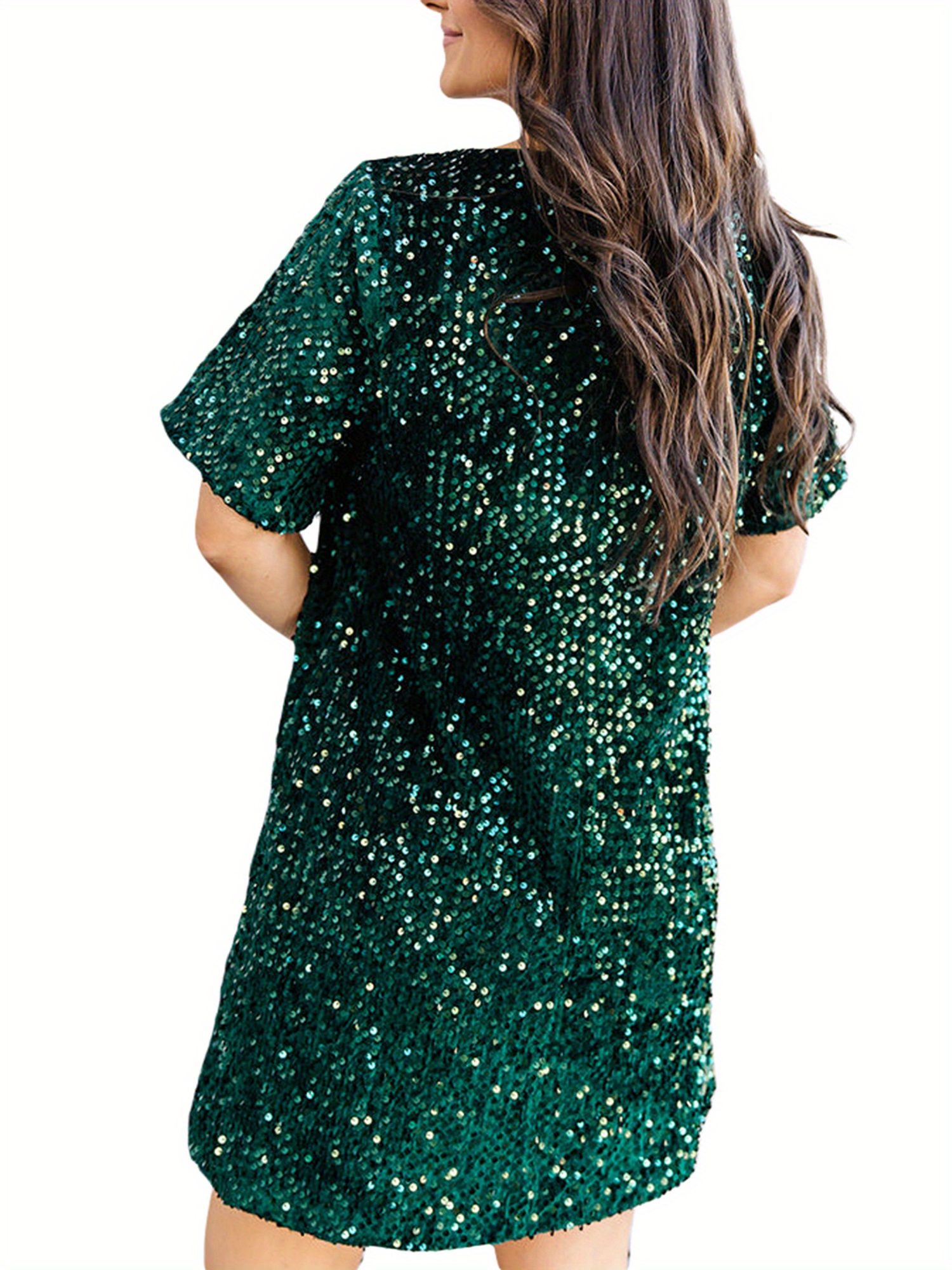 sequin loose fit dress Sequin Long Sleeves Midi Dress Loose Fit Party Dress – JB Brand main image 1