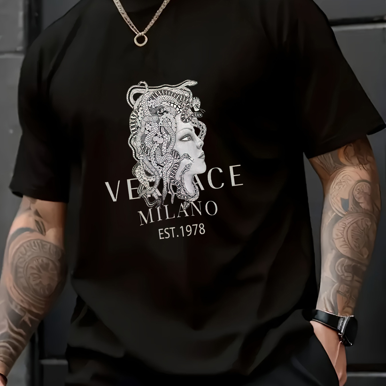 

Fancy Beauty Print T-shirt, Men's Breathable Comfy Short Sleeve Tee, Men's Clothing For Summer Outdoors