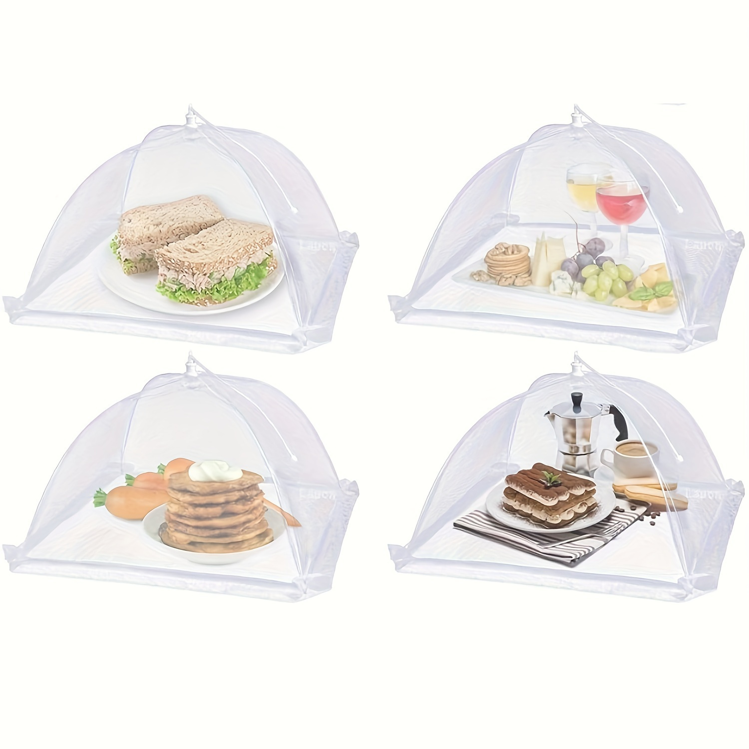 

4pcs - 12"x12" Tents For Camping, Picnics, Bbqs & Parties - & Reusable