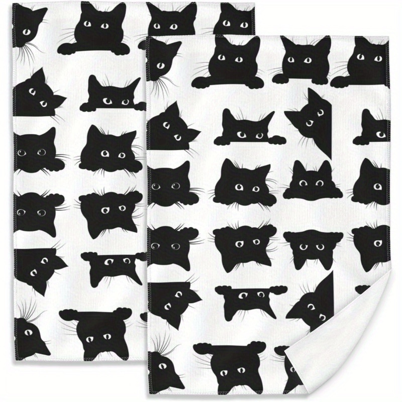 

2- Towels - Polyester - , Towels For Drying - Decorative Tea Towel Set, 18x26
