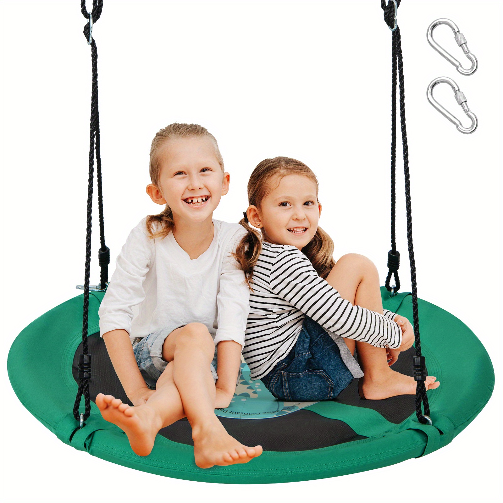 

Gymax 40" Saucer Tree Swing W/ Adjustable Hanging Ropes For Backyard Or Outdoor Green