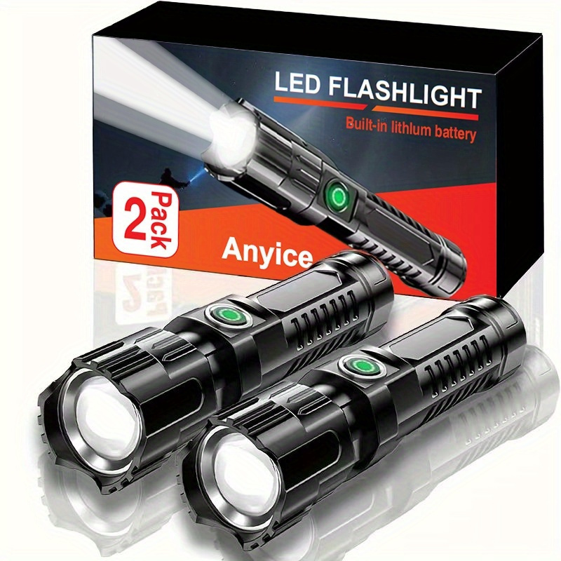 

Anyice Led Flashlight - " Rechargeable With Usb, 3 (high/low/strobe), , Flashlight Rechargeable, Anyice