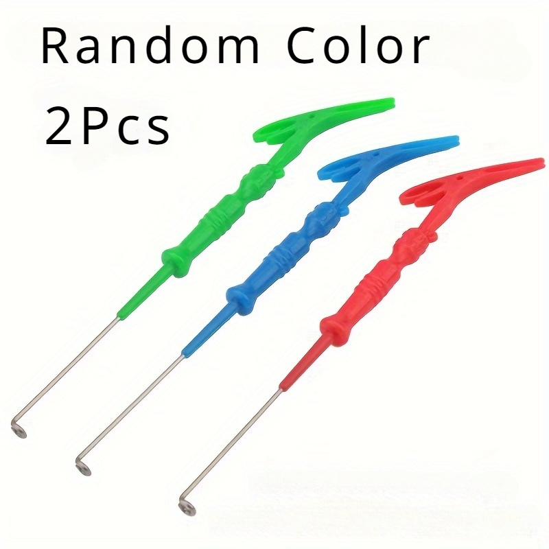 2pcs Fishing Knot Tying Tool - 3in 1 Hook Extractor, Random Color, Fishing Tackle
