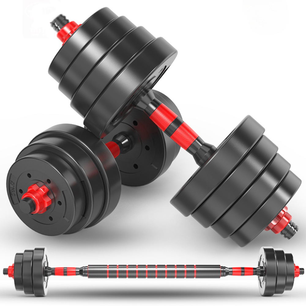 SPORTNOW Ensemble d'haltères 4 en 1 de 20 kg haltère ajustable & barre
