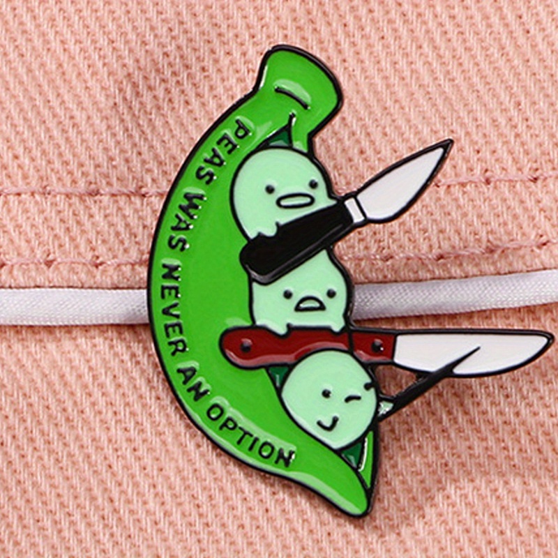 

Was An Option" Funny Letter Pea Knife Vegetable Brooch Bookbag Accessories Clothing Decorations Cute Badges