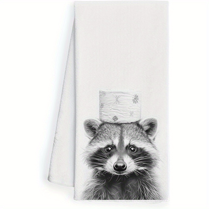 

1pc Set Raccoon Poison, Raccoon Bathroom Towel Kitchen Towel Decor 18 By 26 Inches