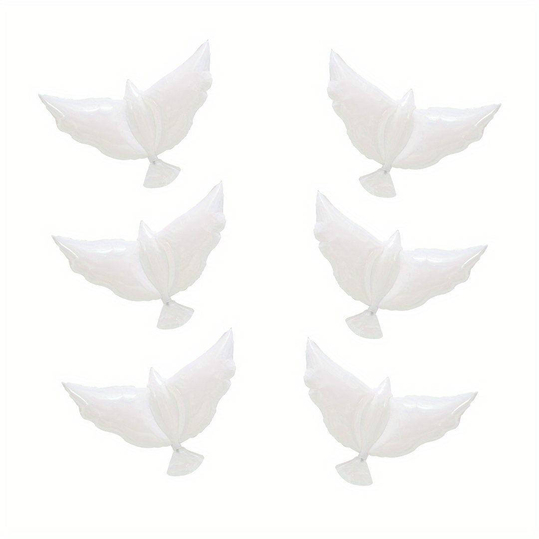 

6-pack Large White Dove Balloons - Self-sealing, Reusable Foil For Weddings, Birthdays, Funerals & More - Versatile Celebration Decor Balloons Decoration Set Balloon Decorations