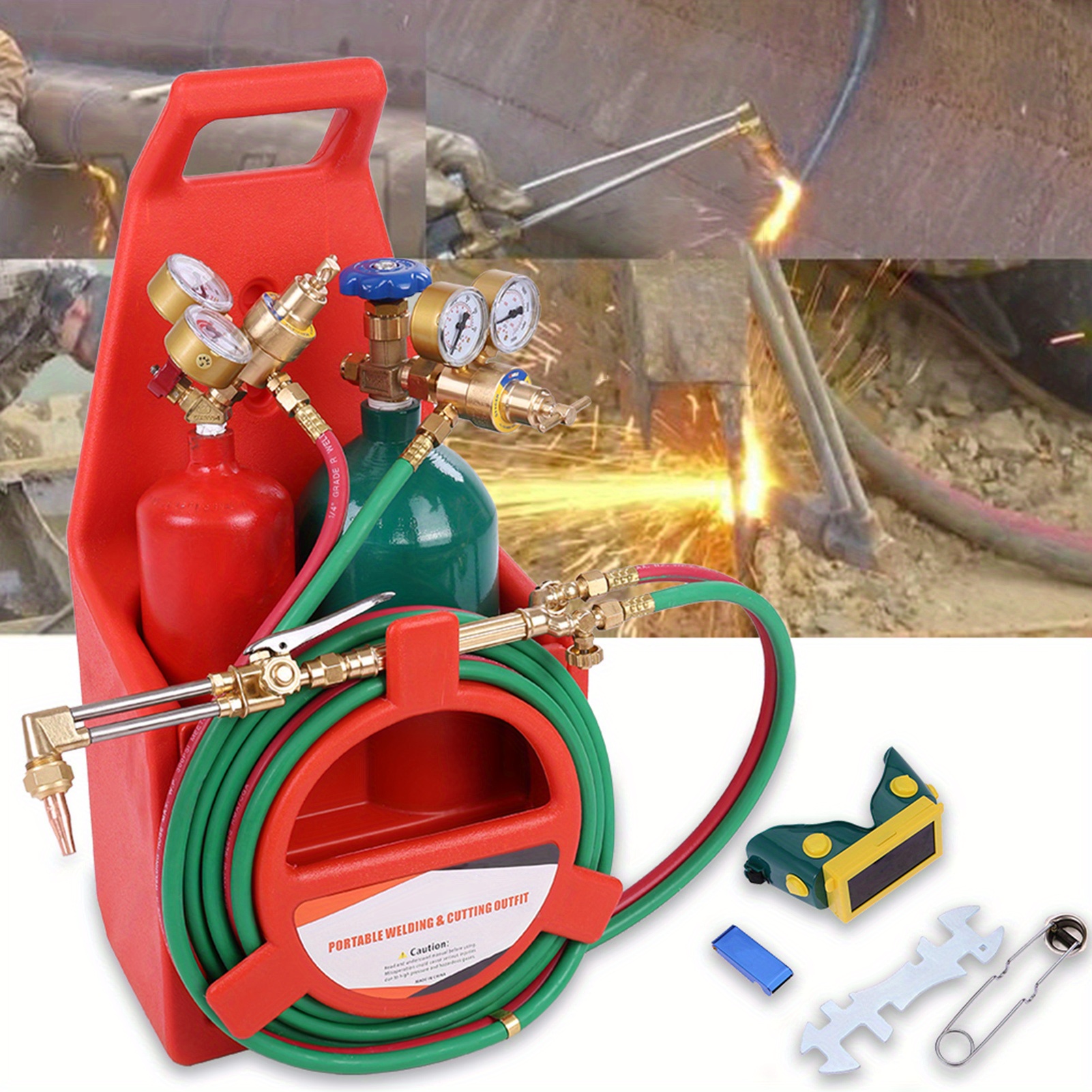 

.77*12.6*11.81 In Long Brass Nozzle Welding Kit Acetylene, Brass Nozzle Welding Cutting Kit Welding