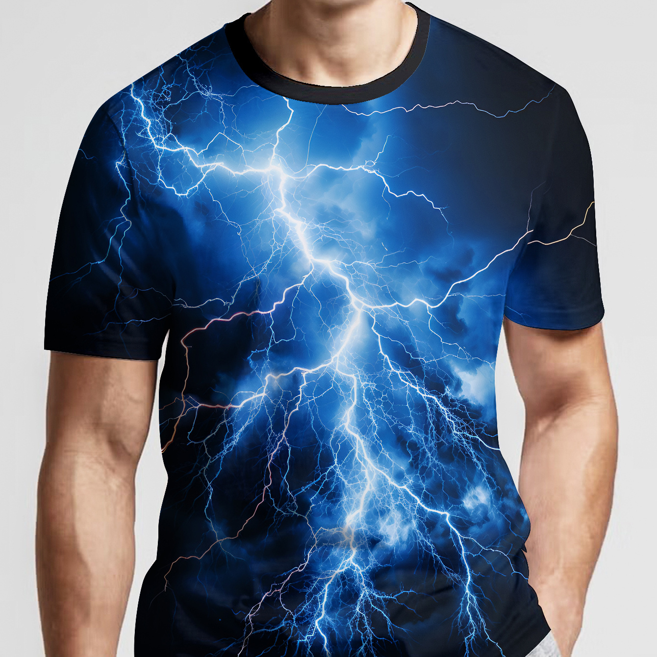 

Men's T-shirt - Casual Crew Neck, Short Sleeve, Stretch Fabric, Machine Washable