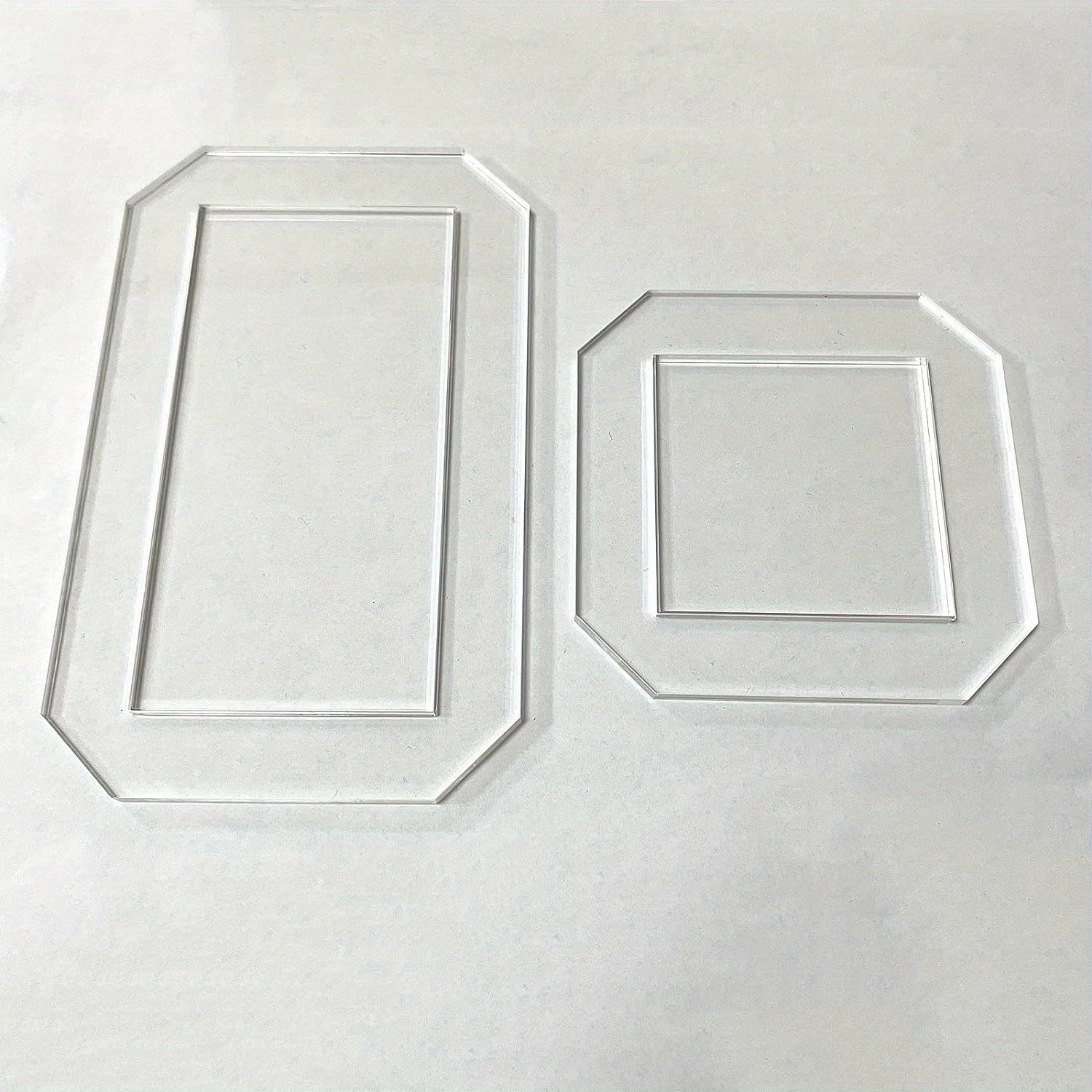 

2 Sets Of Acrylic Quilting Templates: Includes 5\" X 2.5\" Rectangle And 2.5\" Square Templates For Diy Quilting Projects