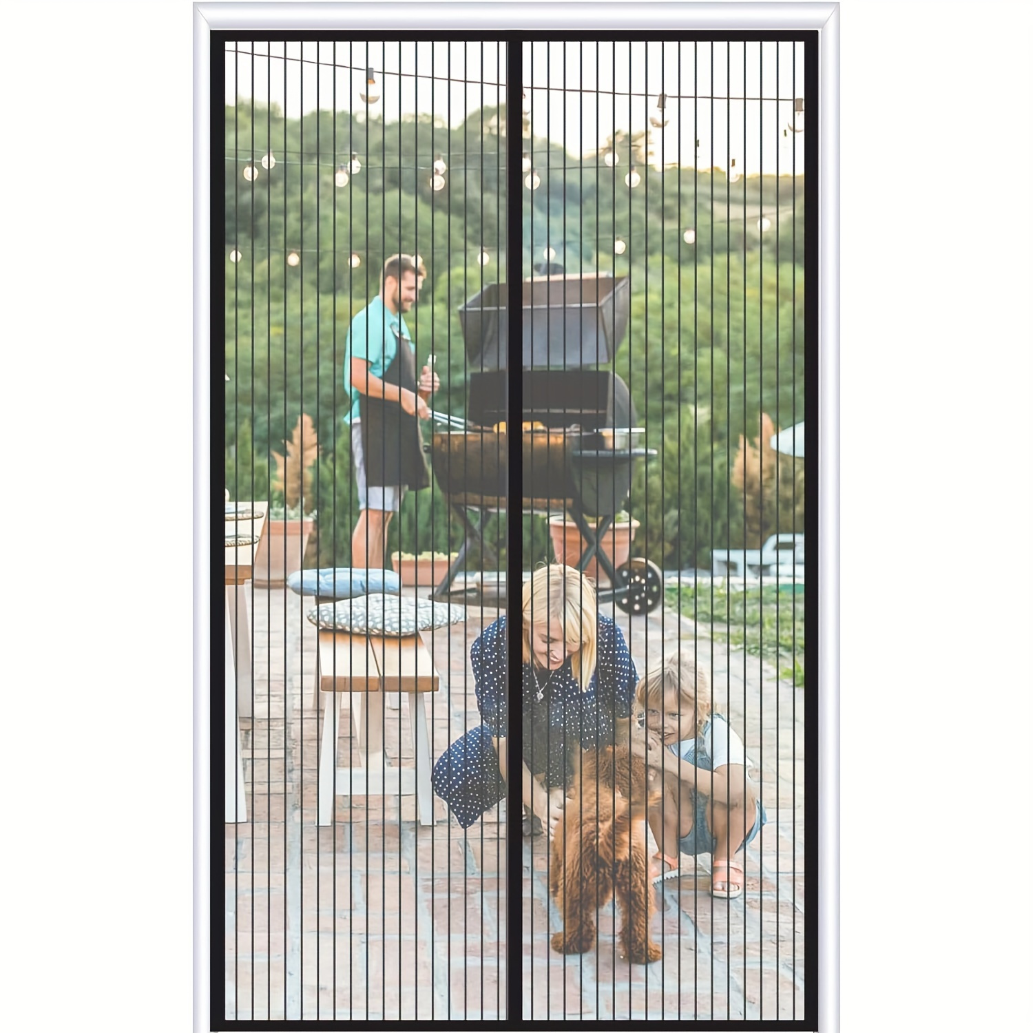 

Easy-install Magnetic Screen Door Kit - Heavy-duty Mesh, No-hands Entry, Powerful Magnets For Sliding Doors - Perfect For Front, Back, Patio & Apartment