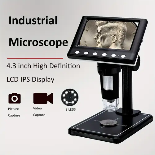 dm7 lcd digital coin microscope hd magnifier with 1080p usb led lighting for precise error coin inspection compatible with windows