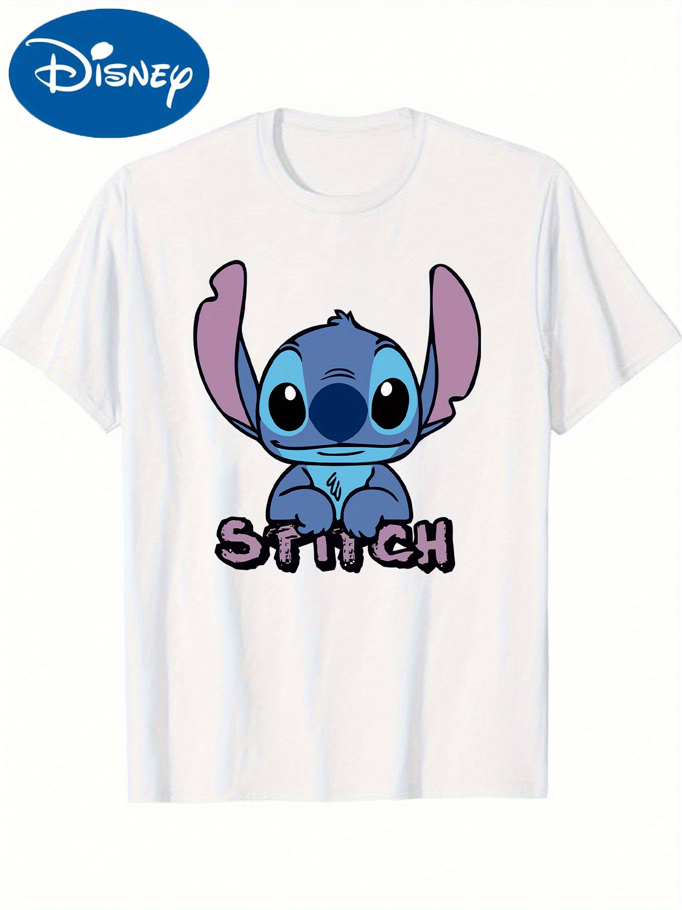 Stitch T Shirt, Castle Print T-shirt - Classic Casual Crew Neck, Short 