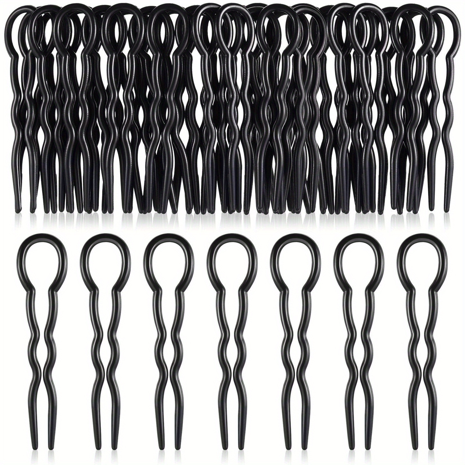 

50pcs100pcs Black Plastic U Shaped Hair Pins Hair Style Grip Hairpin Fast Spiral Hair Braid Twist Styling Hair Clips For Girls And Women Hair Accessories