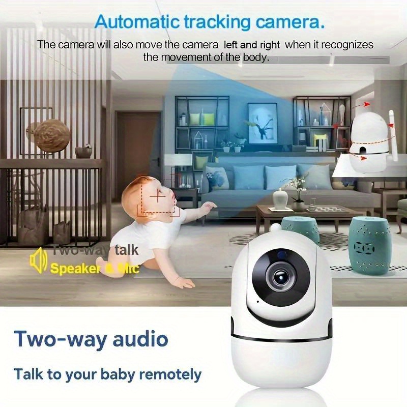 wjg smart   camera 1080p wifi ai tracking motion detection pet monitor with alarm push usb powered night vision two way audio for indoor use details 6