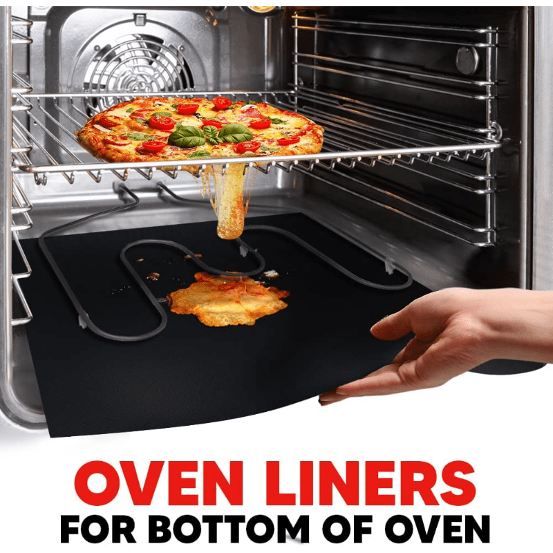 3 pack non stick   oven liners heavy duty reusable oven mat set for electric gas ovens heat resistant up to 500 f bpa   free ideal for   use details 0