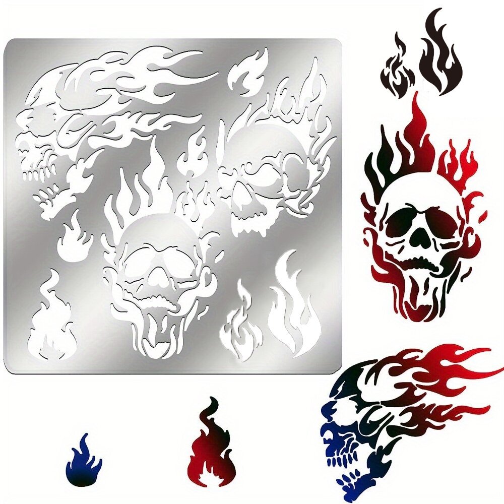 

1pc 6x6 Inch Metal Stencil Fire Pyrography Stencils Template For Wood Carving And Woodburning Engraving And Scrapbooking