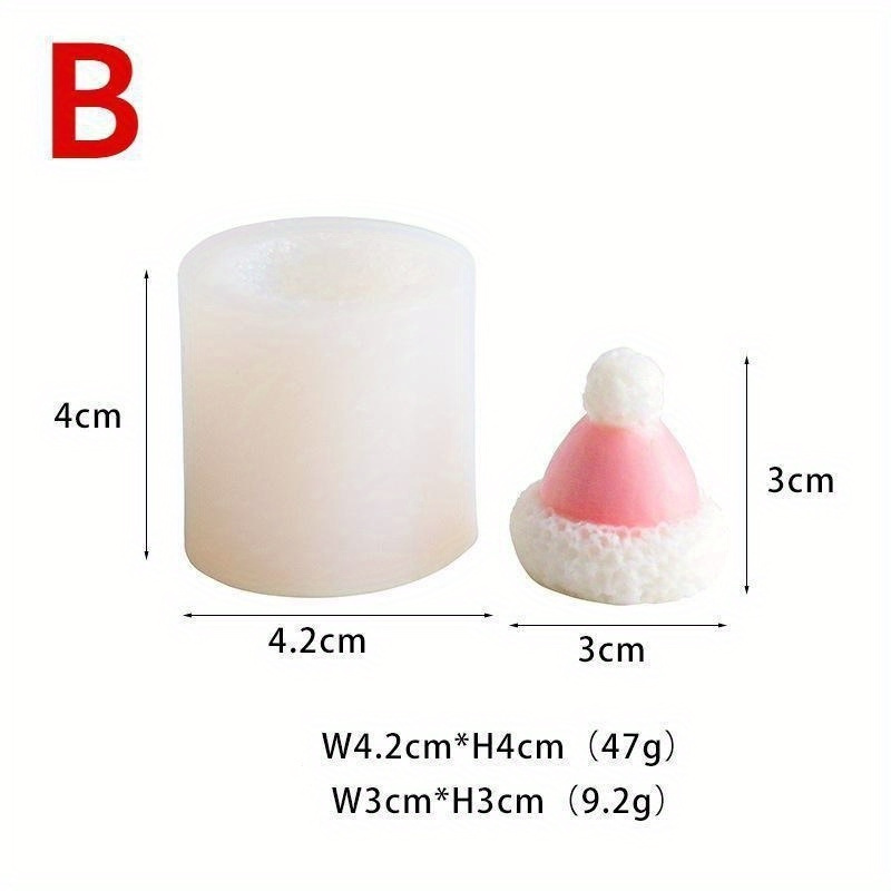 TEMU 1pc Festive Christmas Hat Candle Mold - Silicone, Round, Ideal For Holiday Decor, Diy Crafts And Home Decoration, Festive Home Decor|festive