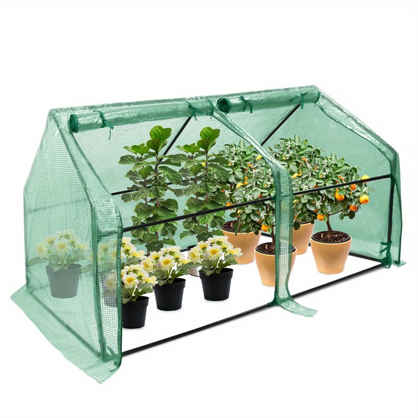 

Aufun Mini Greenhouse Plant Heating House With Roll-up Door, Pvc Material, 180x90x90cm