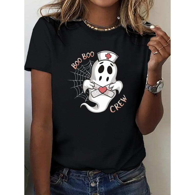 

Cartoon Ghost Nurse Pure Cotton Women's Tshirt Comfort Fit