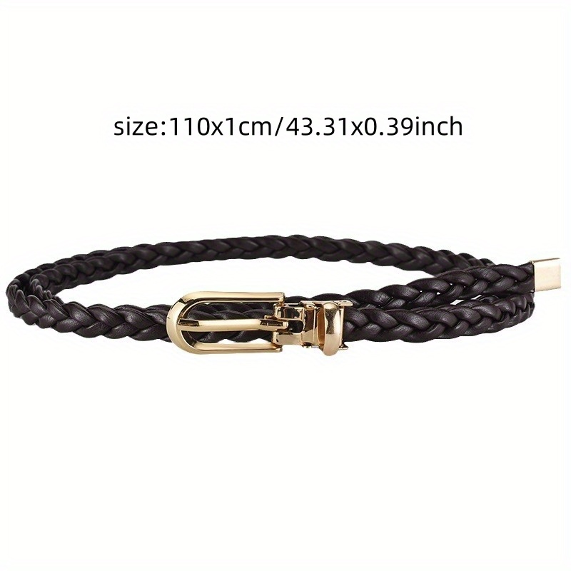 Stylish Women's Braided Waist Belt with Knot Decoration, Candy Color Small Belt, Simple and Clip Belt