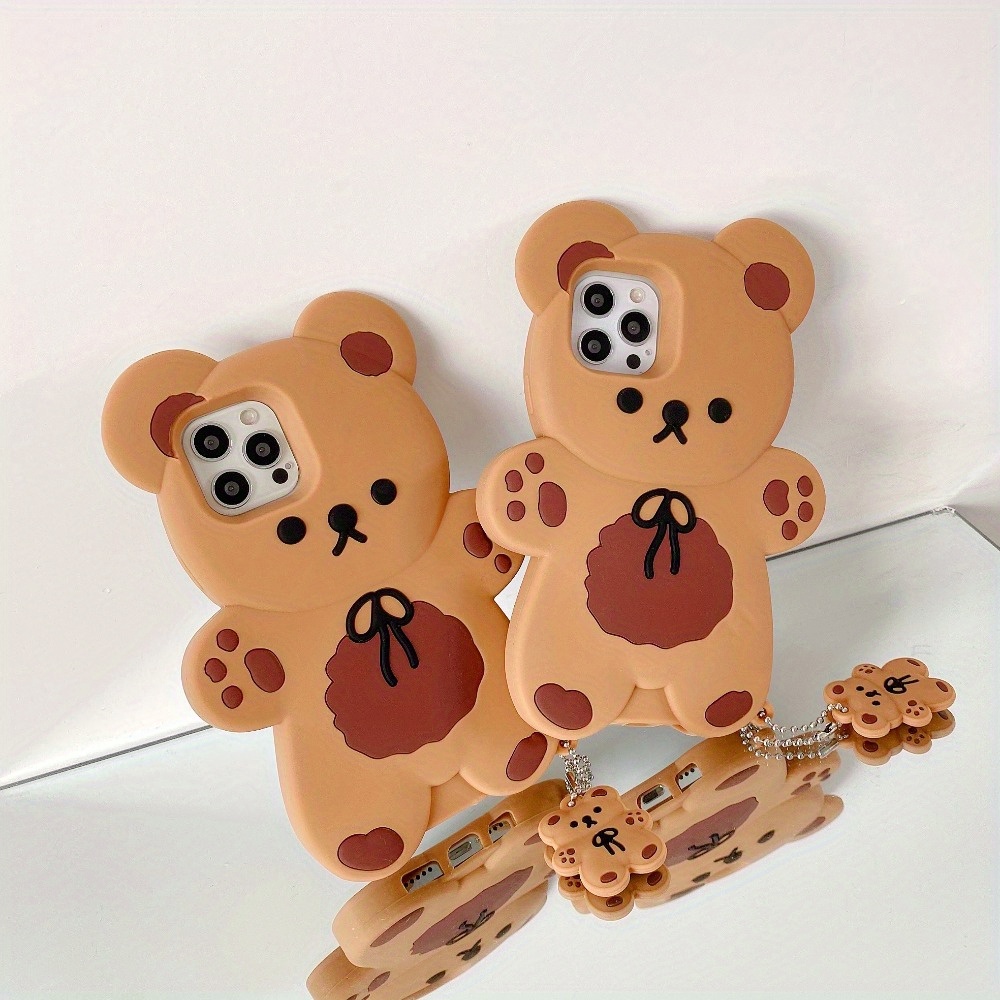 

Cartoon Creative Toy Bear Three-dimensional Silicone Mobile Phone Case For Iphone 6 7 8 X Xr Xs Xsmax 11 12 13 14 15 Plus Promax