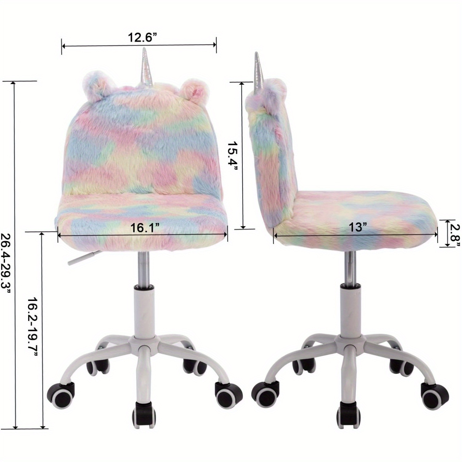 1pc a White Rotating Office Chair, a Sporty Chair, a Vibrant Chair, And an Adorable Animal-Themed Computer Chair